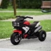 MOTO ELETTRICA PER BAMBINI 3-5 ANNI (MAX. 25KG) CON 3 RUOTE, LUCI E SUONI, BATTERIA 6V, ROSSO, 86X42X52CM