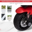 MOTO ELETTRICA PER BAMBINI 3-5 ANNI (MAX. 25KG) CON 3 RUOTE, LUCI E SUONI, BATTERIA 6V, ROSSO, 86X42X52CM