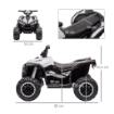 QUAD PER BAMBINI 3-5 ANNI ELETTRICO 12V, 2 VELOCITÀ, RUOTE LARGHE CON SOSPENSIONI E FARI LED, BIANCO