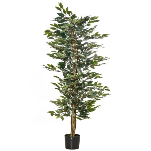 PIANTA FINTA DI FICUS ALTA 150CM, DECORAZIONE PER INTERNO ED ESTERNO CON VASO INCLUSO