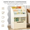 PICCOLA LIBRERIA PER BAMBINI CON RIPIANI E CASSETTO IN MDF, 60X29.9X90CM, BIANCO