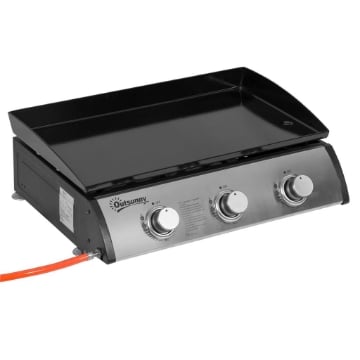 PIASTRA BARBECUE A GAS ANTIADERENTE DA TAVOLO CON 3 BRUCIATORI DA 3KW, 60.5X48.5X21CM, NERO