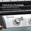 PIASTRA BARBECUE A GAS ANTIADERENTE DA TAVOLO CON 3 BRUCIATORI DA 3KW, 60.5X48.5X21CM, NERO