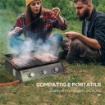 PIASTRA BARBECUE A GAS ANTIADERENTE DA TAVOLO CON 3 BRUCIATORI DA 3KW, 60.5X48.5X21CM, NERO