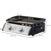 PIASTRA BARBECUE A GAS DA TAVOLO CON 2 BRUCIATORI E POTENZA 6KW, 48.5X46X21CM, NERO