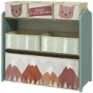 SCAFFALE PORTAGIOCHI PER BAMBINI CON 6 CONTENITORI RIMOVIBILI IN TESSUTO, 63X30X66CM, VERDE