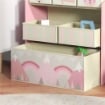 SCAFFALE PORTAGIOCHI PER BAMBINI CON 6 CONTENITORI RIMOVIBILI IN TESSUTO, 63X30X66CM, ROSA