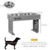 SET 2 CIOTOLE PER CANI DA 1.2L CON GAMBE RIMOVIBILI, IN ABS E ACCIAIO, 44X27.7X28 CM, GRIGIO E ARGENTO