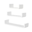 SET 3 MENSOLE DA PARETE IN MDF PER CASA E UFFICIO, 60X15X10/45X15X10/30X15X10 CM, BIANCO