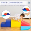 SET COSTRUZIONI MORBIDE DA 4 PEZZI GIOCO EDUCATIVO PER BAMBINI ETÀ 1-3 ANNI PER CASA E SCUOLA - MULTICOLORE