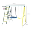 SET ALTALENE DA GIARDINO ROTONDA E CLASSICA, SCALETTE IN ACCIAIO E CORDA E CANESTRO PER BAMBINI 3-8 ANNI