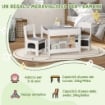 SET TAVOLINO PER BAMBINI E 2 SEDIE, PIANO DEL TAVOLO 2 IN 1 CON LAVAGNA E CONTENITORI, GRIGIO