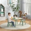 SET TAVOLO E SEDIE 3 PEZZI PER BAMBINI 3-8 ANNI IN MDF E LEGNO DI PINO, VERDE