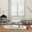 SET TAVOLO E SEDIE 3 PEZZI PER BAMBINI 3-8 ANNI IN MDF E LEGNO DI PINO, VERDE