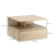 SET DA 2 COMODINI MODERNI SOSPESI CON CASSETTO E RIPIANO IN LEGNO 35X32X22.5CM, ROVERE