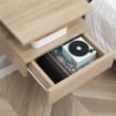 SET DA 2 COMODINI MODERNI SOSPESI CON CASSETTO E RIPIANO IN LEGNO 35X32X22.5CM, ROVERE