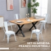 SET DA 4 SEDIE DA CUCINA IMPILABILI DALLO STILE INDUSTRIALE IN ACCIAIO,  45X53X85 CM, BIANCO