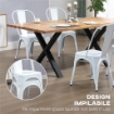 SET DA 4 SEDIE DA CUCINA IMPILABILI DALLO STILE INDUSTRIALE IN ACCIAIO,  45X53X85 CM, BIANCO