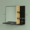 SPECCHIERA BAGNO MODERNA DA PARETE A 4 RIPIANI IN LEGNO, 45X15X58.5CM, NERO