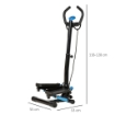 STEPPER CON MONITOR LCD, MANUBRIO REGOLABILE ED ELASTICI, 55X53X118-128CM, NERO E BLU