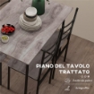 SET TAVOLO E SEDIE 5 PEZZI SALVASPAZIO CON TAVOLO DA CUCINA RETTANGOLARE E 4 SEDIE MODERNE, IN MDF E ACCIAIO