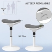 SGABELLO ERGONOMICO E IMBOTTITO AD ALTEZZA REGOLABILE CON INCLINAZIONE A 5°, 41.5X41.5X51.5-71.5 CM, GRIGIO