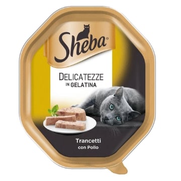 SHEBA DELICATEZZE IN GELATINA CON TRANCETTI DI POLLO 85GR OKX