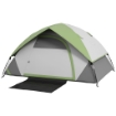 TENDA DA CAMPEGGIO 3 POSTI CON FINESTRA A RETE, IN POLIESTERE, FIBRA DI VETRO E PE, 210X150X110 CM, GRIGIO E VERDE