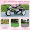 TRICICLO PER BAMBINI 1-5 ANNI CON MANIGLIONE E TETTUCCIO REGOLABILE, 102X49X102 CM, BIANCO E ROSA