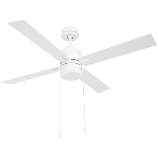 VENTILATORE DA SOFFITTO CON LUCE LED, 3 VELOCITÀ E MOTORE REVERSIBILE, Ø130CM, BIANCO E LEGNO