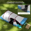 TENDA DA CAMPEGGIO IMPERMEABILE CON 2 AREE E 3 INGRESSI, IN POLIESTERE E FIBRA DI VETRO, 420X200X150 CM, ROSSO