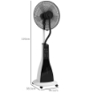 VENTILATORE NEBULIZZATORE CON SERBATOIO 3L, 3 MODALITÀ E 3 VELOCITÀ, 44.5X38.5X120 CM, BIANCO E NERO