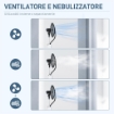 VENTILATORE NEBULIZZATORE CON SERBATOIO 3L, 3 MODALITÀ E 3 VELOCITÀ, 44.5X38.5X120 CM, BIANCO E NERO