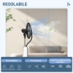 VENTILATORE NEBULIZZATORE CON SERBATOIO 3L, 3 MODALITÀ E 3 VELOCITÀ, 44.5X38.5X120 CM, BIANCO E NERO