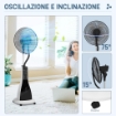 VENTILATORE NEBULIZZATORE CON SERBATOIO 3L, 3 MODALITÀ E 3 VELOCITÀ, 44.5X38.5X120 CM, BIANCO E NERO