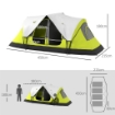 TENDA DA CAMPEGGIO 4 POSTI CON 2 SPAZI SEPARATI, IN POLIESTERE E FIBRA DI VETRO, 450X215PX180 CM, VERDE