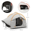 TENDA PER AUTO IMPERMEABILE A 3 PORTE IN POLIESTERE, PE E FIBRA DI VETRO, 239X210X210 CM, GRIGIO E ARANCIONE