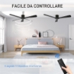 VENTILATORE DA SOFFITTO REVERSIBILE A 3 PALE CON 6 VELOCITÀ, TIMER FINO 8 ORE E TELECOMANDO, NERO