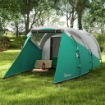 TENDA DA CAMPEGGIO 2-4 POSTI IMPERMEABILE A TUNNEL CON BORSA DI TRASPORTO, 460X260X190 CM, VERDE