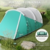 TENDA DA CAMPEGGIO 2-4 POSTI IMPERMEABILE A TUNNEL CON BORSA DI TRASPORTO, 460X260X190 CM, VERDE