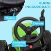 TRATTORE ELETTRICO PER BAMBINI 3-6 ANNI CON RIMORCHIO RIMOVIBILE, BATTERIA 12V E TELECOMANDO, VERDE