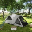 TENDA DA CAMPEGGIO 4 POSTI IMPERMEABILE CON ZONA NOTTE E ZONA GIORNO, IN POLIESTERE, 430X300X190 CM, GRIGIO