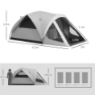 TENDA DA CAMPEGGIO 4 POSTI IMPERMEABILE CON ZONA NOTTE E ZONA GIORNO, IN POLIESTERE, 430X300X190 CM, GRIGIO