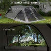 TENDA DA CAMPEGGIO 4 POSTI IMPERMEABILE CON ZONA NOTTE E ZONA GIORNO, IN POLIESTERE, 430X300X190 CM, GRIGIO