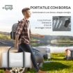 TENDA DA CAMPEGGIO 4 POSTI IMPERMEABILE CON ZONA NOTTE E ZONA GIORNO, IN POLIESTERE, 430X300X190 CM, GRIGIO