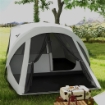 TENDA DA CAMPEGGIO 4 POSTI IMPERMEABILE CON ZONA NOTTE E ZONA GIORNO, IN POLIESTERE, 430X300X190 CM, GRIGIO