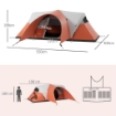 TENDA DA CAMPEGGIO 5-6 POSTI CON PORTICO, IMPERMEABILE 3000MM CON BORSA DI TRASPORTO, ARANCIONE