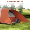 TENDA DA CAMPEGGIO 5-6 POSTI CON PORTICO, IMPERMEABILE 3000MM CON BORSA DI TRASPORTO, ARANCIONE