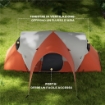 TENDA DA CAMPEGGIO 5-6 POSTI CON PORTICO, IMPERMEABILE 3000MM CON BORSA DI TRASPORTO, ARANCIONE