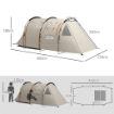 TENDA DA CAMPEGGIO 4-5 PERSONE CON COPERTURA OSCURANTE, IMPERMEABILE CON BORSA DI TRASPORTO, KAKI